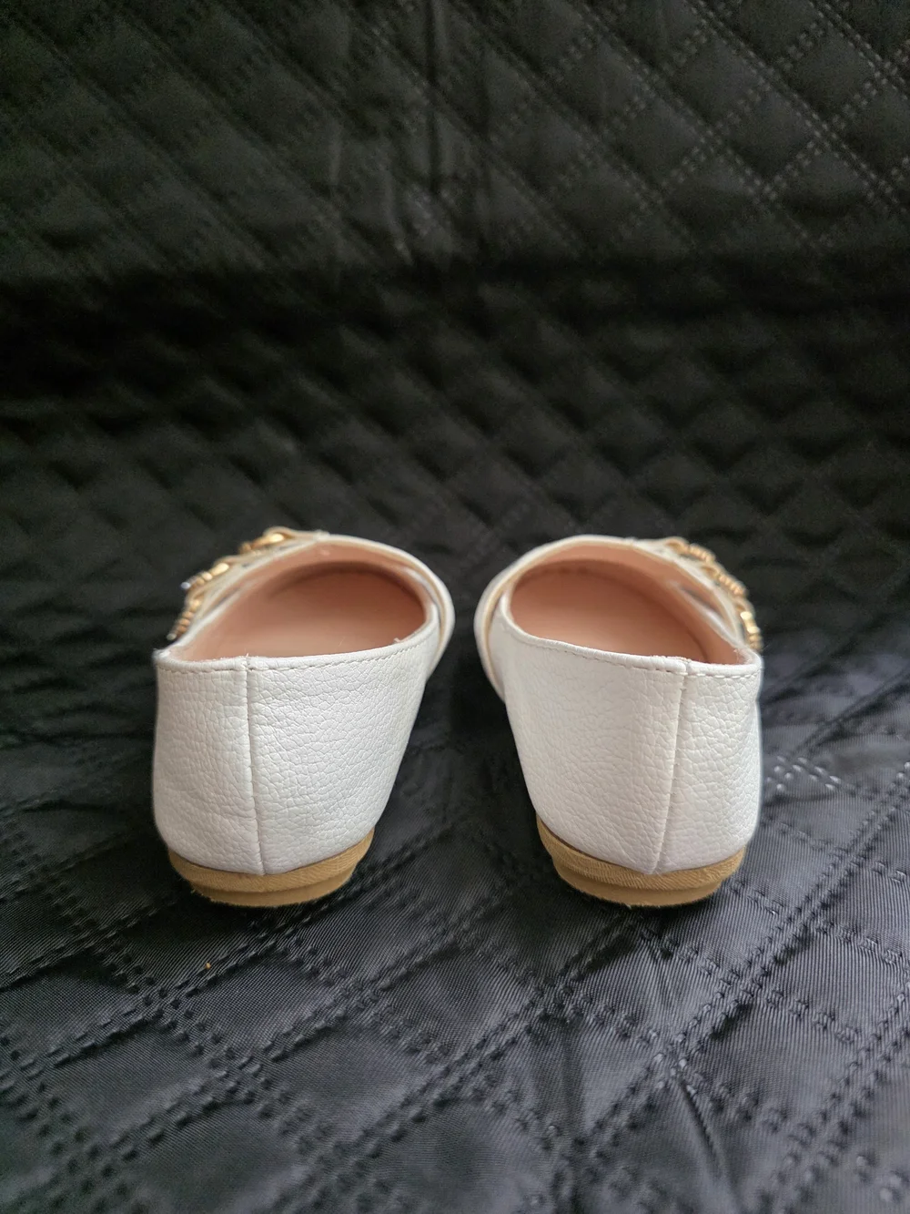 Link Comfort Toddler Girl White Mary Jane Flats Rhinestone Strap Sz 5